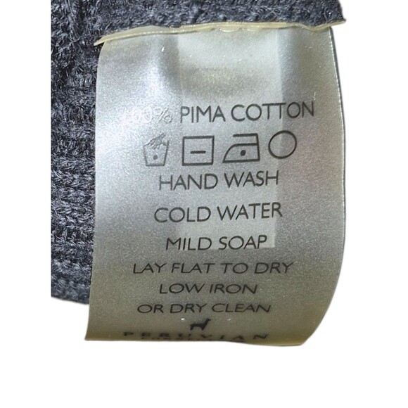 Peruvian Connection Textured Knit Pima Cotton Cap Sleeve Midi Dress Teal Ombre L - Picture 6 of 7